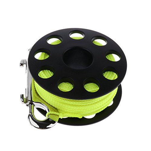 SGerste - SGerste Mini Compact Scuba Diving Finger Spool Multi Purpose Dive Reel & 30m/100ft Yellow Line - Choice of Color