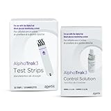 AlphaTrak 3 Test Strips and Control Solution for use with AT3 Blood Glucose Monitoring System for Cats, Dogs, and Horses, 50 Test Strips, 2 Count 4mL Bottles