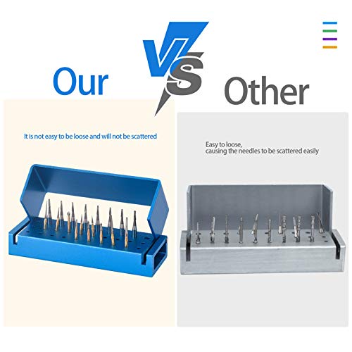 Faruijie 30 HOLES BUR BLOCK 4 Pcs 30 Holes Dental Burs Holder Block Case Opening Box Dental Lab Aluminum Bur Case Organizer thumb #3