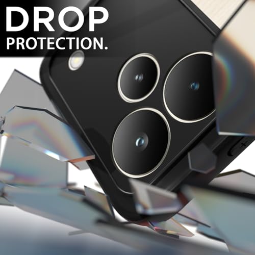 Image of Amazon Basics Back Cover for Realme P4 Pro 5G Compatible with Mag-Safe | Shockproof Design | Hard Transparent Back Case (Black Mag-Safe)