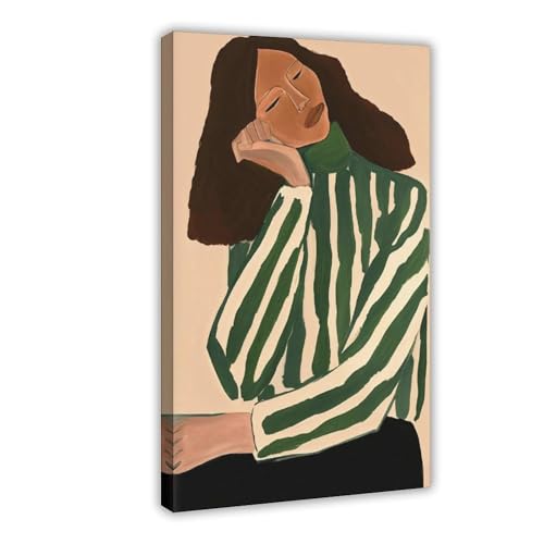 Impression sur toile moderne WJWART portrait impressionniste de femme haut de gamme