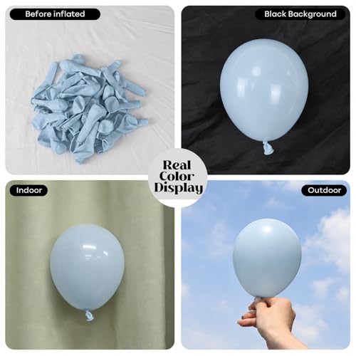 Image of Togvu Dusty Blue Balloons, 50Pack 5 Inch Small Mini Light Blue Aqua Boho Latex Party Balloons for Bridal Baby Shower Gender Reveal Easter Birthday Party Decorations