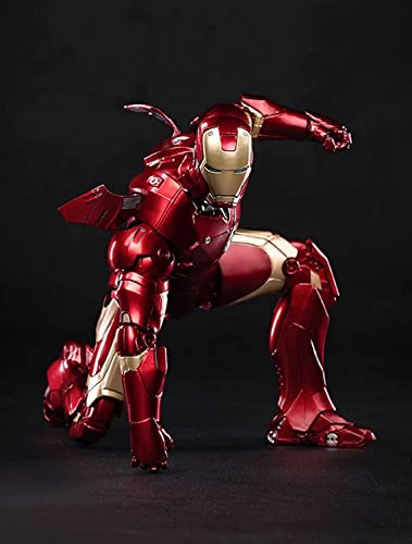 Uxouyic Irοnman Movie Series - Collectible Irοnman Action Figure Metal Painting 20 Joints Movable Model Toys (7 Inches) (Mark 3) #TOP3