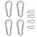 KKTOP 8 Pcs Spring Snap Carabiner, Stainless Steel Heavy Duty Link Buckle Spring Clips for Camping Climbing Fishing Hiking, 3 Inch & 1.54 Inch