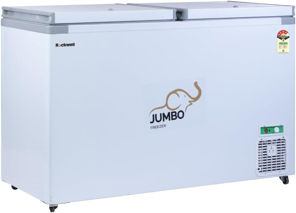 Rockwell 450DDU Deep Freezer โ Double Door, 4 Star Energy Saving, Fast Cooling, Convertible Freezer/Cooler Chest Freezer, Low Power Consumption, 4 Year Warranty