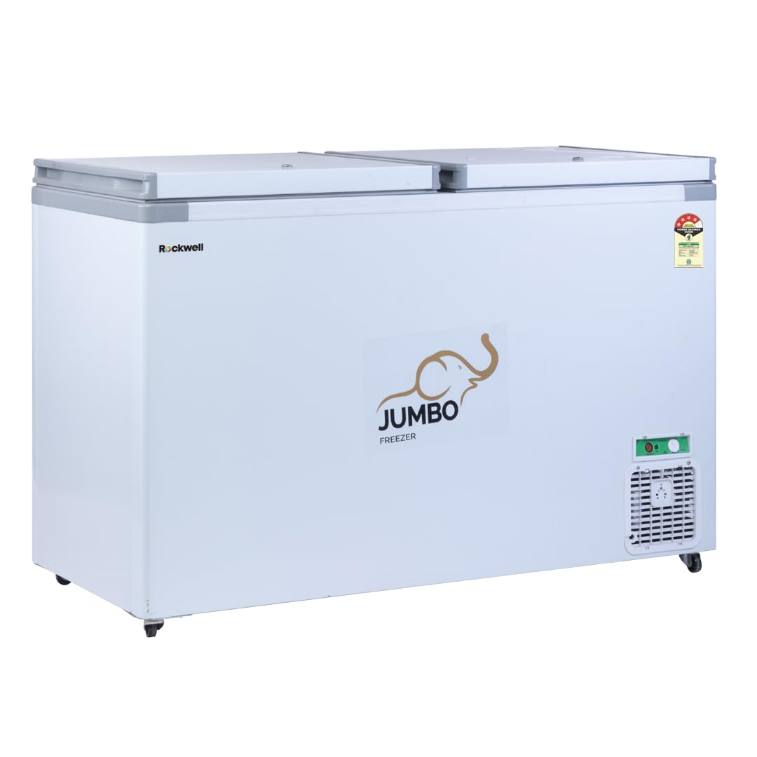 Rockwell 450DDU Convertible Deep Freezer, 4 Star, Double Door, 4D Cooling, 4-Year Comprehensive Warranty, Low Power Consumption Chest Freezer