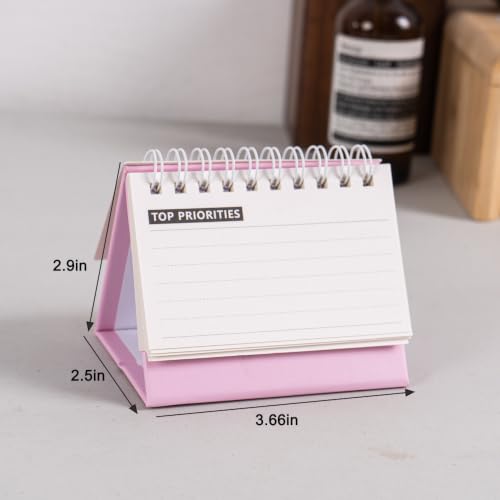 Mini Desk Stand Calendar 2026-2027, Jul.2026 to Dec. 2027 Small 18 Months Desktop Calendar, Standing Spiral Mini Calendar 3.7"x3" Monthly Flip Schedule for Office School Home Classroom (Pink(26-27)) - Image 3