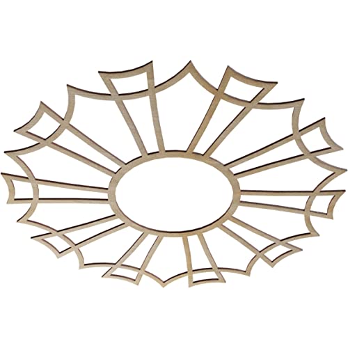 Image of Ekena Millwork 34 inchOD x 12 inchID x 3 /8 inchT Augustus Wood Fretwork Pierced Ceiling Medallion, Hickory
