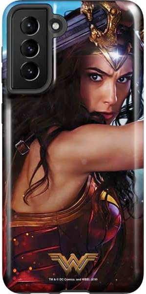 Skinit Pro Phone Case Compatible with Galaxy S21 Plus 5G - Officially Licensed DC Comics Wonder Woman Gold Emblem Design