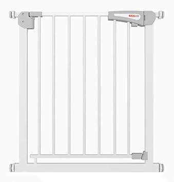 Lyrovo Metal Baby Safety Gate 2 Way Auto Close 75-95 cm Adjustable for Kids, Dogs, Pets, Infants (75-95Cm, White)