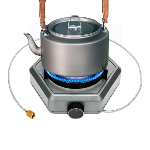 Hornillo De Camping - Estufa de Senderismo | Quemador Portátil de Gas Propano 7800w para Senderismo Barbacoa Picnic Actividades al Aire Libre Acampada Montañismo y Cocina