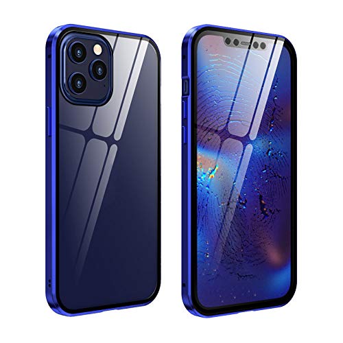 Fewear For Iphone 12Pro 6.1In Clear Case Dual Layer Rugged Clear Bumper Case Built-In 9H Screen Protector 360 Degree Protection Shockproof Drop Protection Phone Case (Blue Purple) #TOP7