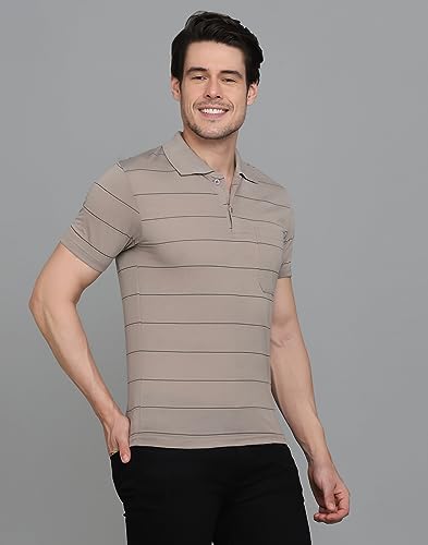 Image of INKKR Striped Polo Neck T-Shirt Dora Combo