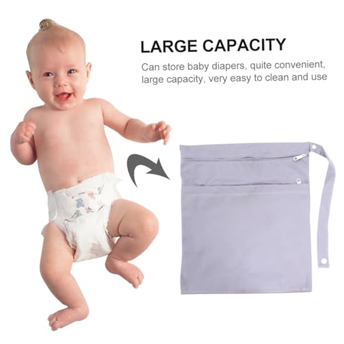 Bolsa impermeable para pañales de bebé con dos cremalleras miniatura 6