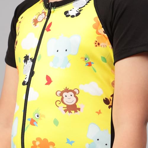 Image of Viva Swimming OKSS-359 Swimwear Suit, Half Sleeves 1 Piece Swimming Wear, Swimming Costume for Kids for Swimming, Diving, Cycling, Aerobics