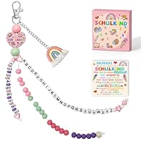 YUNYAKARSA Schultüte Füllung, Rechenkette Geschenk Einschulung Mädchen, Füllung Schultüte, Schulkind 2026 Mädchen Glücksbringer Schulanfang Geschenke mit Grußkarte Geschenkbox