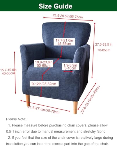 HAOYONG Banquet Armchair Slipcover Stretch Velvet Chair Covers 1-Piece Armchair Sofa Covers Soft Arm Chair Cover Removable Washable Single Couch Covers Furniture Protector for Living Room - Set of 1 - Image 4