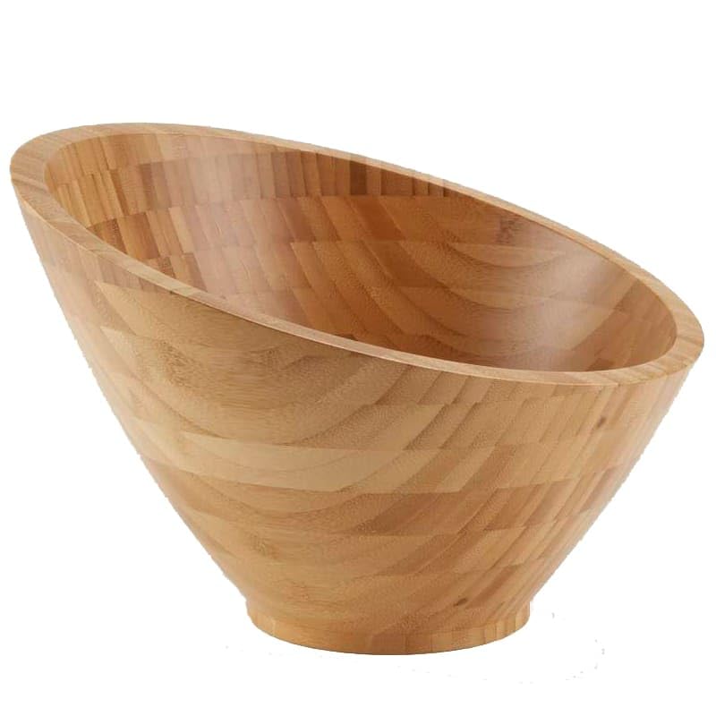 Bamboo 80 Oz. Angled Bowl by American Metalcraft – 80.0 ounces, Bamboo, Brown, Model BAMSL112
