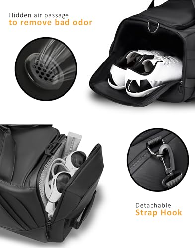 Image of Contacts Multi-Function Gym Pickelball Duffel Bag with Shoulder Straps, Shoe Pocket - Large Capacity, Durable Travel Backpack for Fitness, Sports, Overnight Trips
