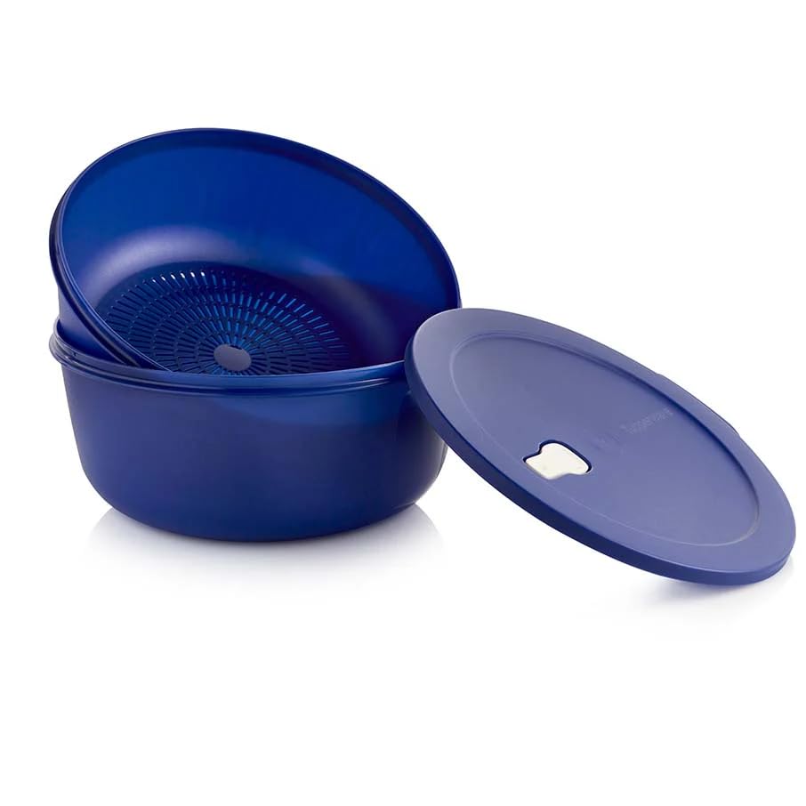 Tupperware Store Serve & Go CrystalWave Bowl with Colander and Vent, Prep,...