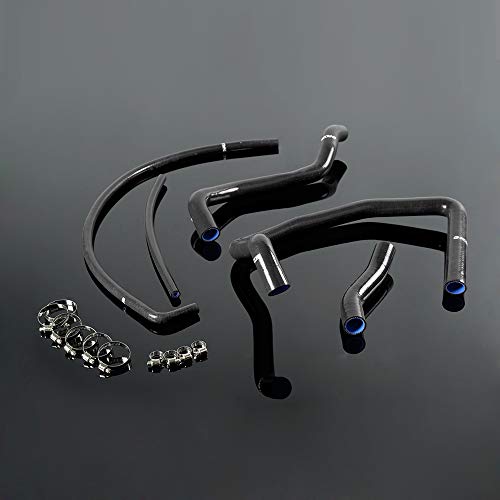 Black HaoTang 3-Ply silicone hose set for 1999-2007 GSX1300R Hayabusa — a five-piece kit with a 4.5 mm wall.
