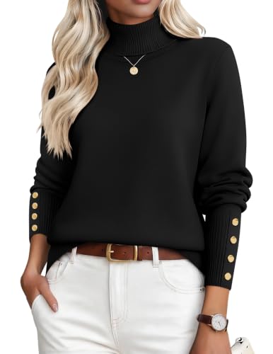 Zeagoo Womens Sweaters Turtleneck Long Sleeve Work Fall Fashion Basic Tops