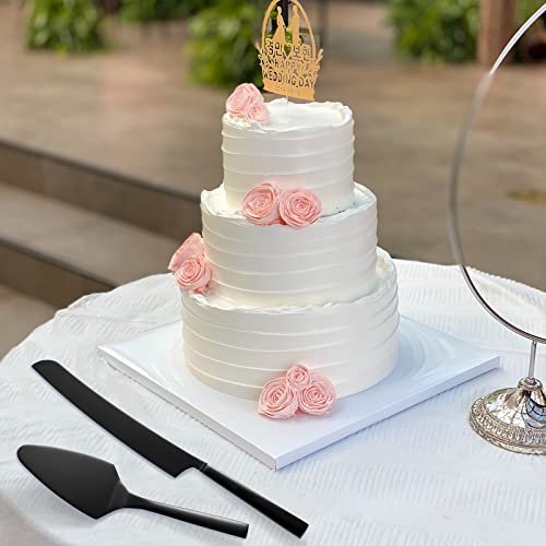 Tinina Black Cake Cutting Set With Gift Box，Stainless Steel Black Cake Pie Pastry Servers, Black Cake Serving Set, Elegant Cake Knife And Server Set Perfect For Wedding, Birthday, Parties And Events. #TOP2