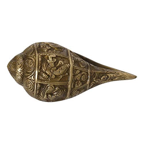 Image of eCraftIndia Brass Auspicious Lord Ganesha Shankh (BGO905)