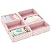 mDesign Soft Fabric Dresser Drawer and Closet Storage Organizer for Child/Kids Room or Nursery - Roomy Open Rectangular Compartment Organizer - Fun Polka Dot Print, 6 Pack - Pink/White