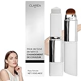 Clarea Fond de Teint 2-en-1 Avec Pinceau Intégré, Clarea Fond De Teint Stick Coréen Couvrant Imperfections, Crème De Recouvrement Hydratante Et Légère, Long Tenue Résistant à L'eau (Natural)