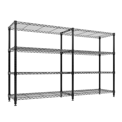 Image of GarveeTech 4-Tier Storage Shelves Metal Shelving Unit 15.8 inch D x 70.8 inch W x 59.5 inch H, 1060 LBS Heavy Duty Wire Shelving, l-Shaped Storage Rack with Adjustable Shelf for Home, Pantry & Warehouse