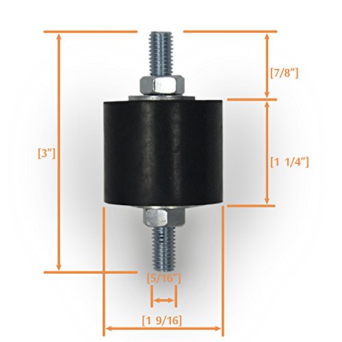 Anti-Vibration Rubber Isolator Mounts With Studs Shock Absorber, M8-1.25 #TOP2