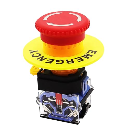 Interruttore Emergenza Mxuteuk A Fungo Rosso - 2NO 22mm, 660V 10A, Per Industrie - Foto 5