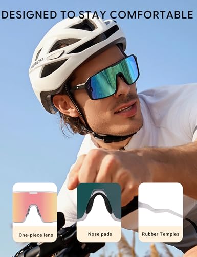 Image of BIRCEN Polarized Baseball Sunglasses for Sports: TR90 Lightweight Running Sunglasses Cycling Glasses for Outdoor Runners MTB