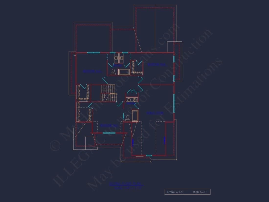 16-1572 HOUSE PLAN - Stylish Craftsman House Plan with Detailed Architectural Blueprint