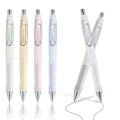 IPURTER 6-Pack 0.7mm Mechanical Pencils with Macaron Colors, Built-In Eraser, Copper Tip, Easy-Load Lead, Metal Clip, Soft Grip, for School, Office, Sketching, Drafting