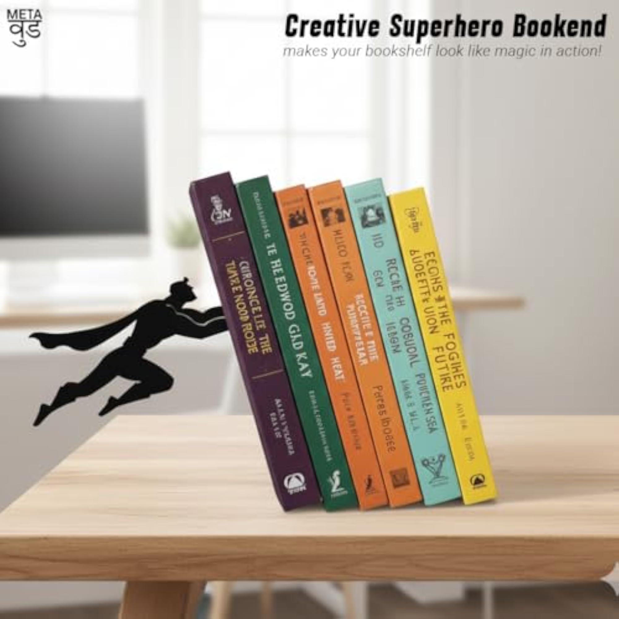Superhero Book Ends Illusion Metal Bookends for Desk Holder