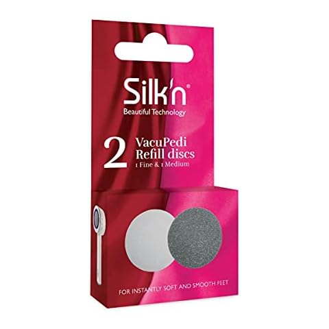 Silk'n Vacupedi Grinding Discs - Fine & Medium - Electric Device for Removing Hardhar - Refil - 2 Pieces Cover