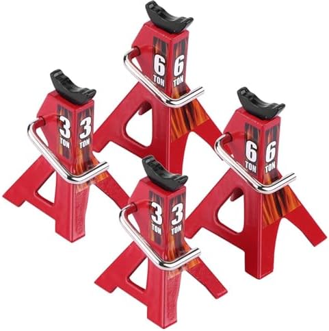Simulation Metal Jack Stands Toy for D90 SCX10, 4-Piece 1/10 Scale Crawler Car Simulation Accessories