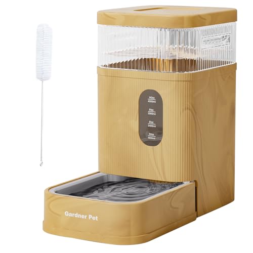 Gardner Pet Automatic Dog Water Dispenser Gravity Waterer with Stainless Steel Bowl Water Dispenser 6.5L Large Capacity Water Feeder with Filters for Dogs Cats Pets, BPA-Free Noise-Free (Whi