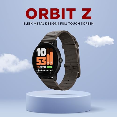 Image of Gizfit 984 Orbit Z Smartwatch with 1.39 inch Round Display, Hindi Language Support, Multi Sports Mode, Heart Rate Monitor, Custom Watch Faces, Zinc Alloy Body - Upto 2 Days Battery Life (Black)