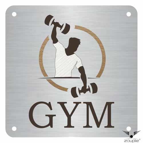 Image of GYM Sign, 8x8 Inch, Durable Steel, Dual Mount