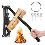 iToolMax Wall Mounted Kindling Splitter for Firewood, Carbon Steel Manual Wood Log Splitter with Safety Ring, Wood Splitting Tools for Indoor & Outdoor