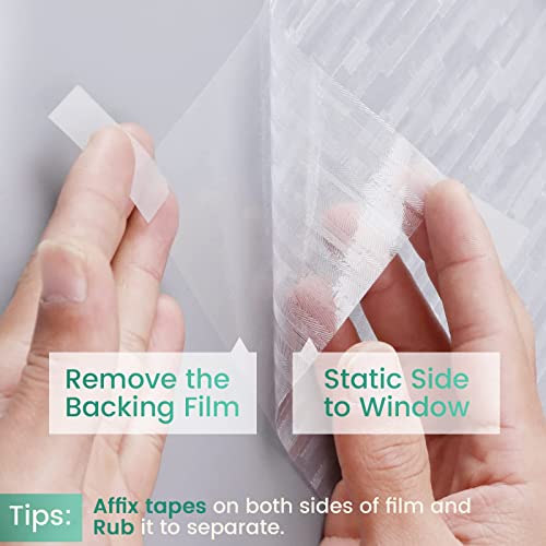 Rabbitgoo Window Privacy Film, Static Cling Frosted Window Coverings, No Glue Glass Door Film Sun Blocking Translucent Window Vinyl Clings For Home Kitchen Office Living Room (35.4" X 157.4") #TOP5