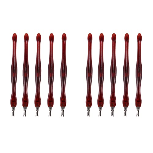 Lbvzxkad 10Pcs Herramienta de Maquillaje de Muertos Piel Horquilla Recortadora Pelar Cuchillo Cuticula Removedor Unas Arte Mujeres Manicura Unas Herramienta