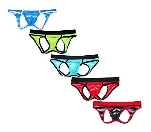 Men's Semi-Transparent Jockstrap Thong Underwear T-Back Thong G-String Underpants