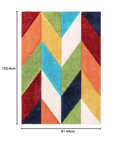 Image of Modern Quality Carpet /Trending Design Hand Woven Fluffy Rug /Mats for Bedroom /Dinning Hall /Living Room 2-inch Thick [Size 3x5 feet]