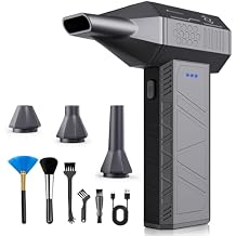 Electric Air Duster 3 Gear Adjustable & Rechargeable Outdoor Mini Turbo Snow Blower Cordless 110000 RPM Super Power Turbo Violent Fan Hand Air Dust Blower for Computer Keyboard House Cleaning