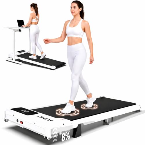 Image of FUNMILY Walking Pad with Incline 8%, 3.5HP Under Desk Treadmills for Home Office Apartment Dorm, 400lbs Capacity, LED Display, Portable Compact Space-Saving Design, Quiet Walking Pad Treadmill