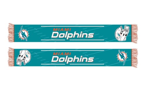 Miami Dolphins NFL Schal Fanschal Scarf ** Team HD Knitted Jaquard Scarf ** in 145 x 20 cm